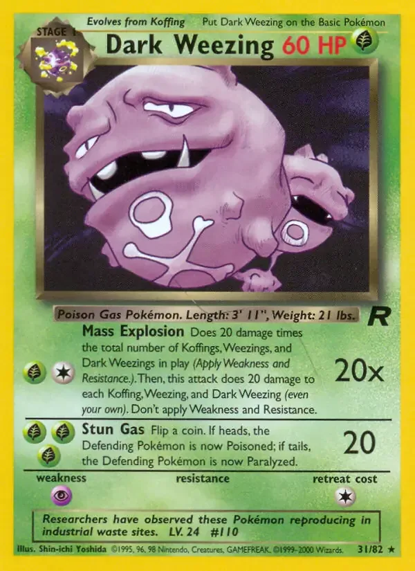 Dark Weezing #31 Uncommon Team Rocket Pokemon card