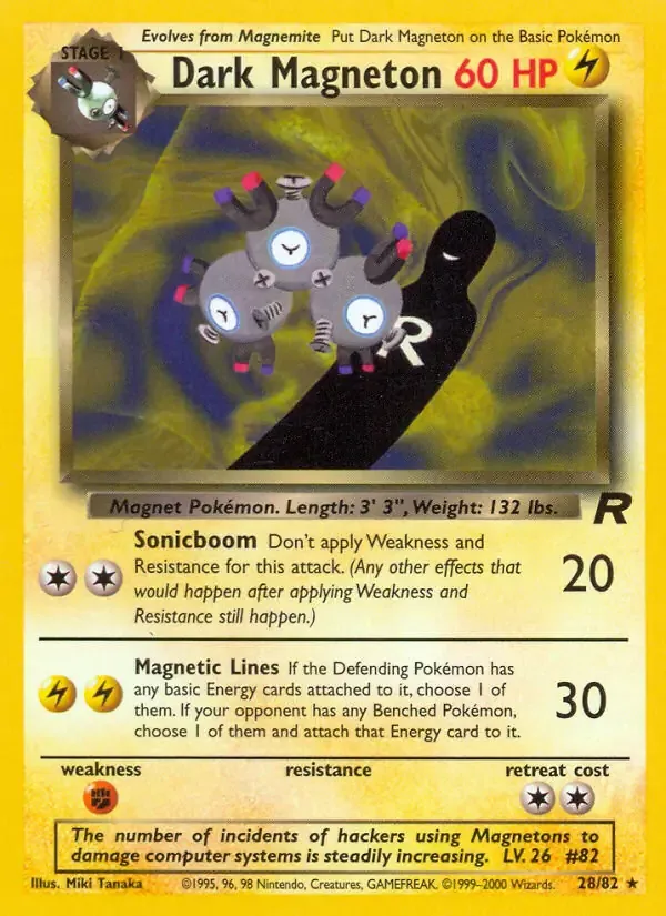 Dark Magneton #28 Uncommon Team Rocket Pokemon card