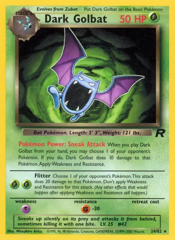 Dark Golbat #24 Uncommon Team Rocket Pokemon card