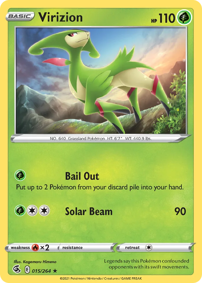 Virizion #15 Fusion Strike Pokemon card