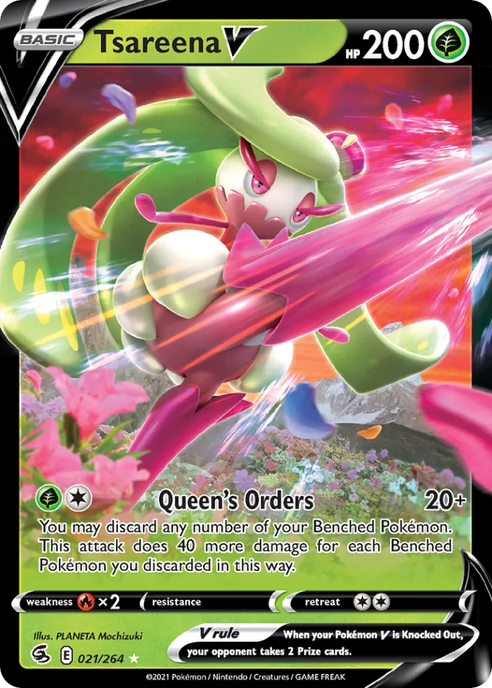 Tsareena V #21 Fusion Strike Pokemon card