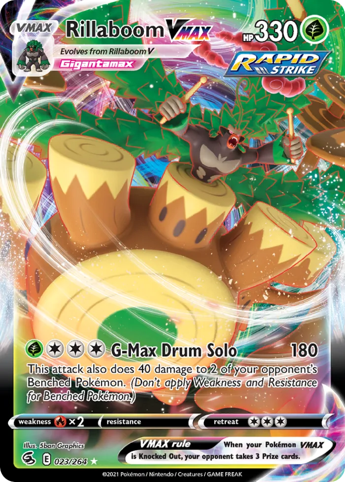 Rillaboom VMAX #23 Fusion Strike Pokemon card
