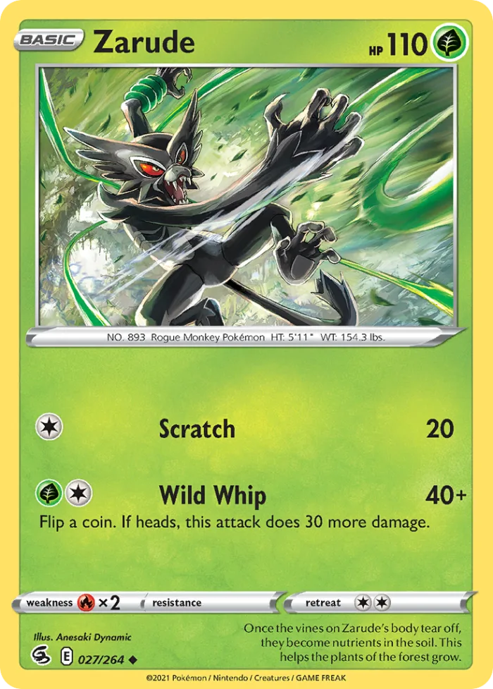 Zarude #27 Fusion Strike Pokemon card
