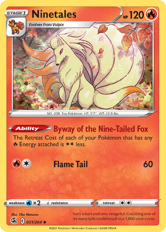 Ninetales #31 Fusion Strike Pokemon card