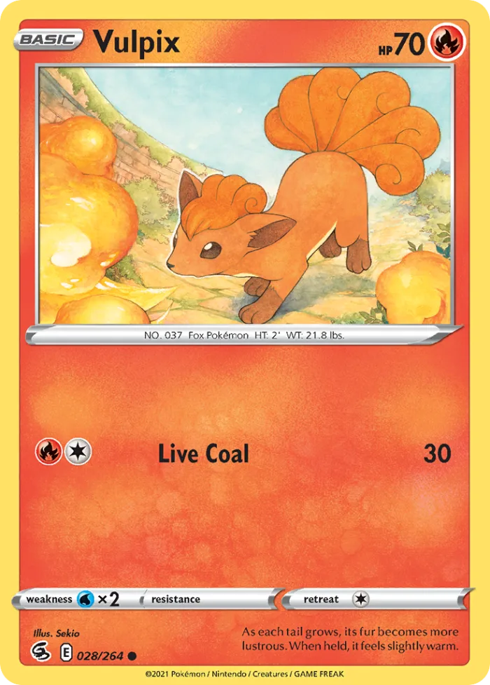 Vulpix #28 Fusion Strike Pokemon card