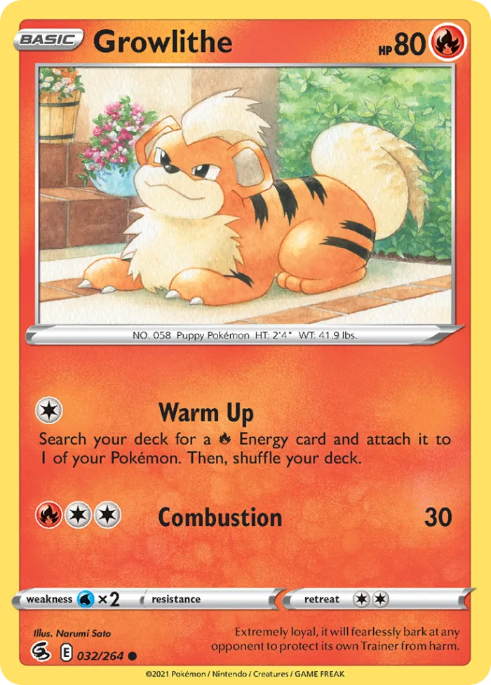 Growlithe #32 Fusion Strike Pokemon card