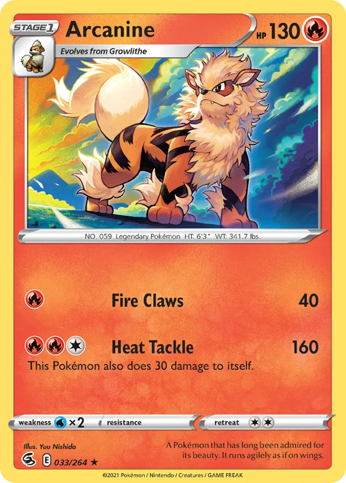 Arcanine #33 Fusion Strike Pokemon card