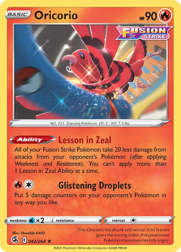 Oricorio #42 Fusion Strike Pokemon card