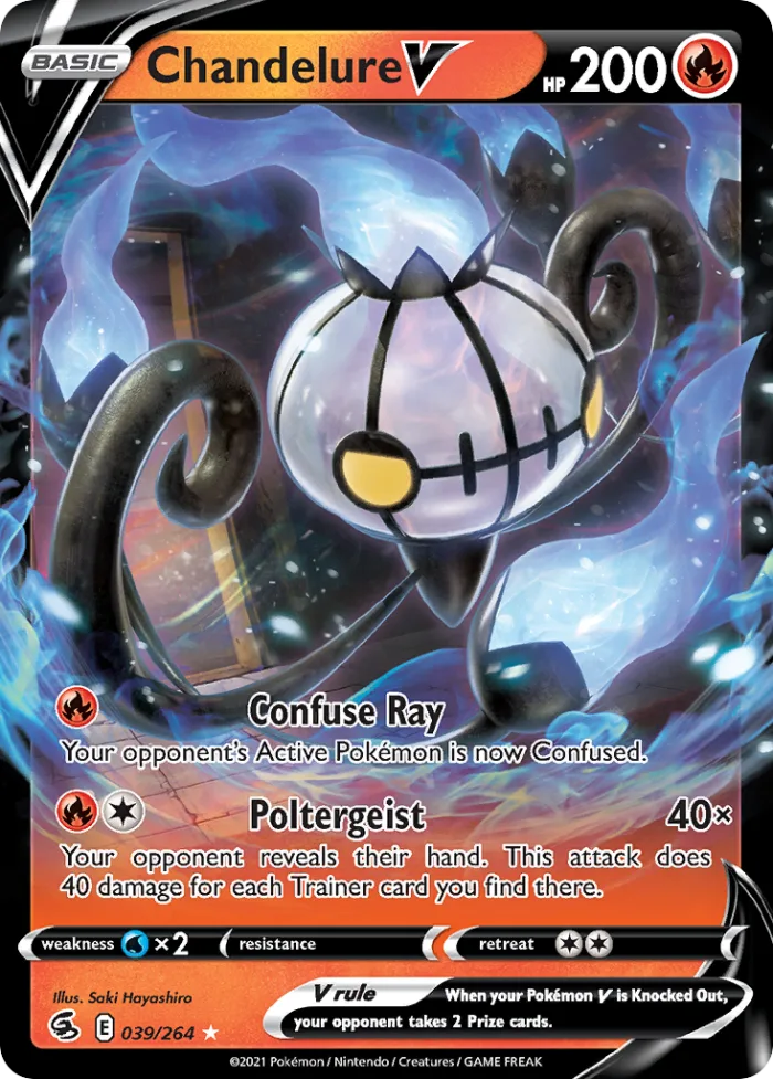 Chandelure V #39 Fusion Strike Pokemon card
