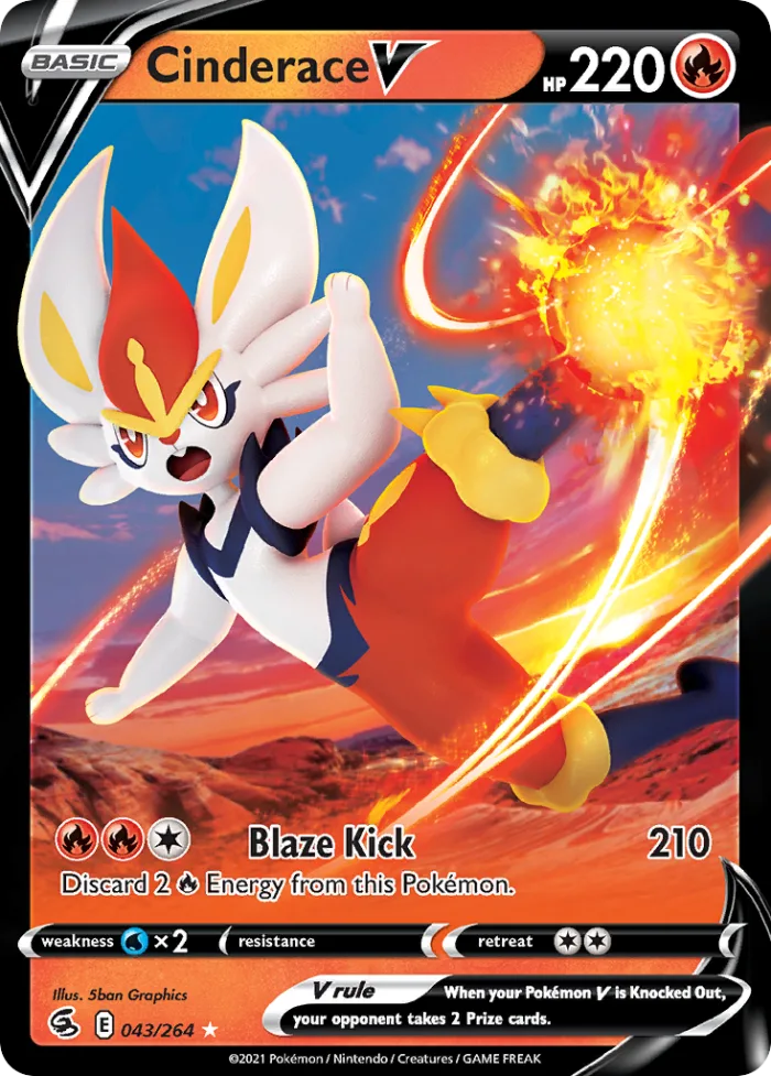 Cinderace V #43 Fusion Strike Pokemon card
