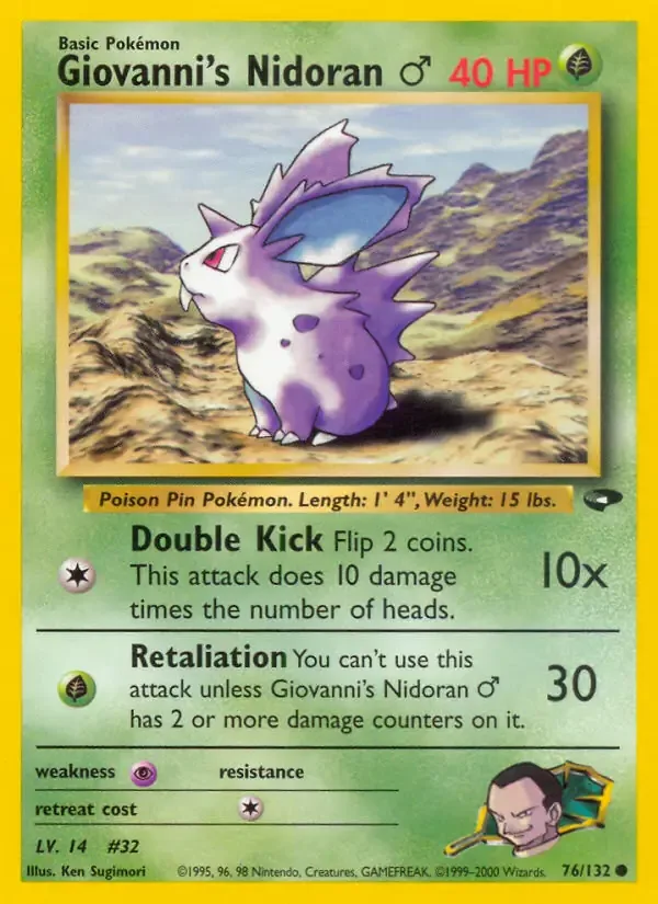 Giovanni's Nidoran \[M\] #76 Gym Challenge Pokemon card