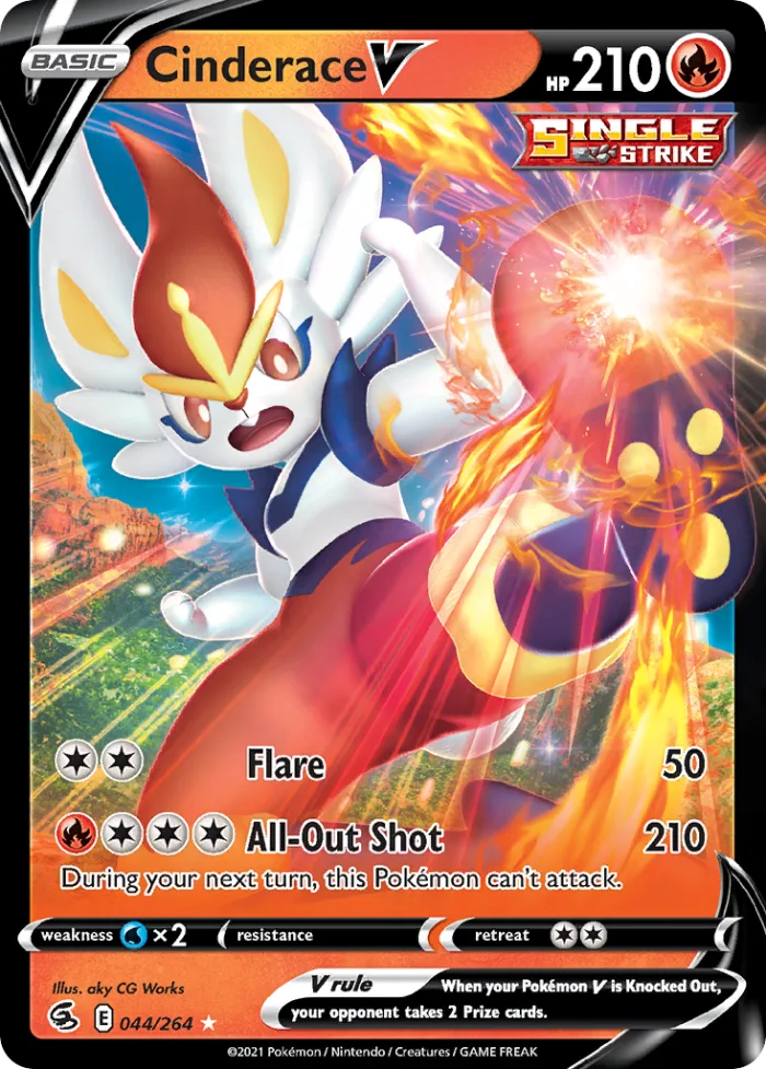 Cinderace V #44 Fusion Strike Pokemon card
