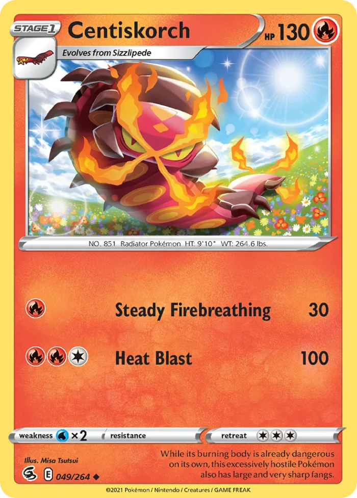 Centiskorch #49 Fusion Strike Pokemon card