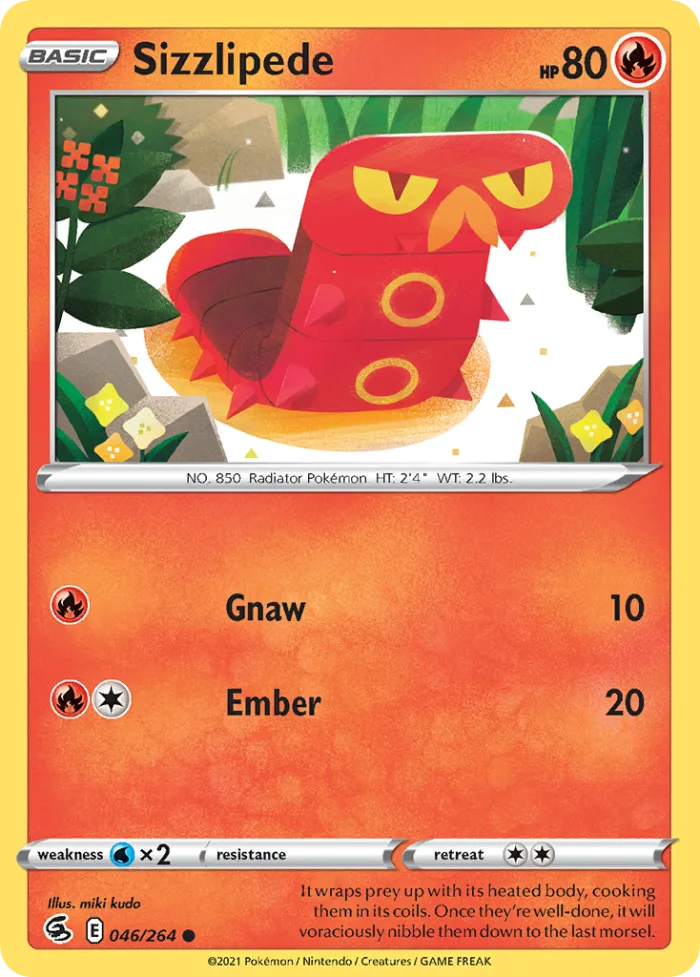 Sizzlipede #46 Fusion Strike Pokemon card