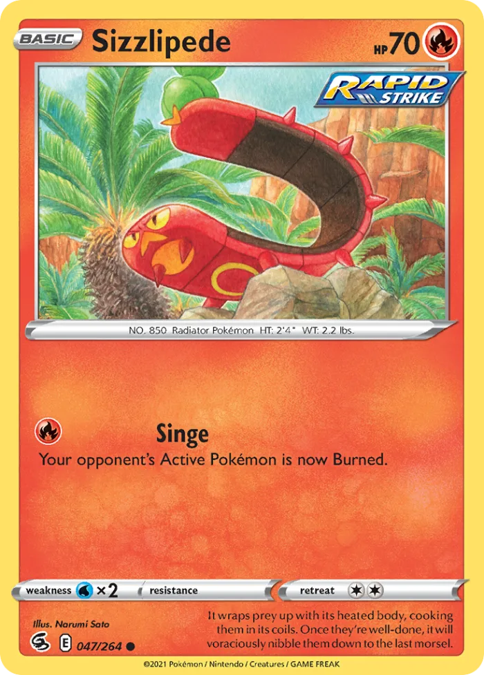 Sizzlipede #47 Fusion Strike Pokemon card