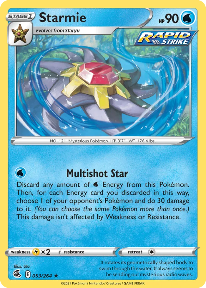 Starmie #53 Fusion Strike Pokemon card