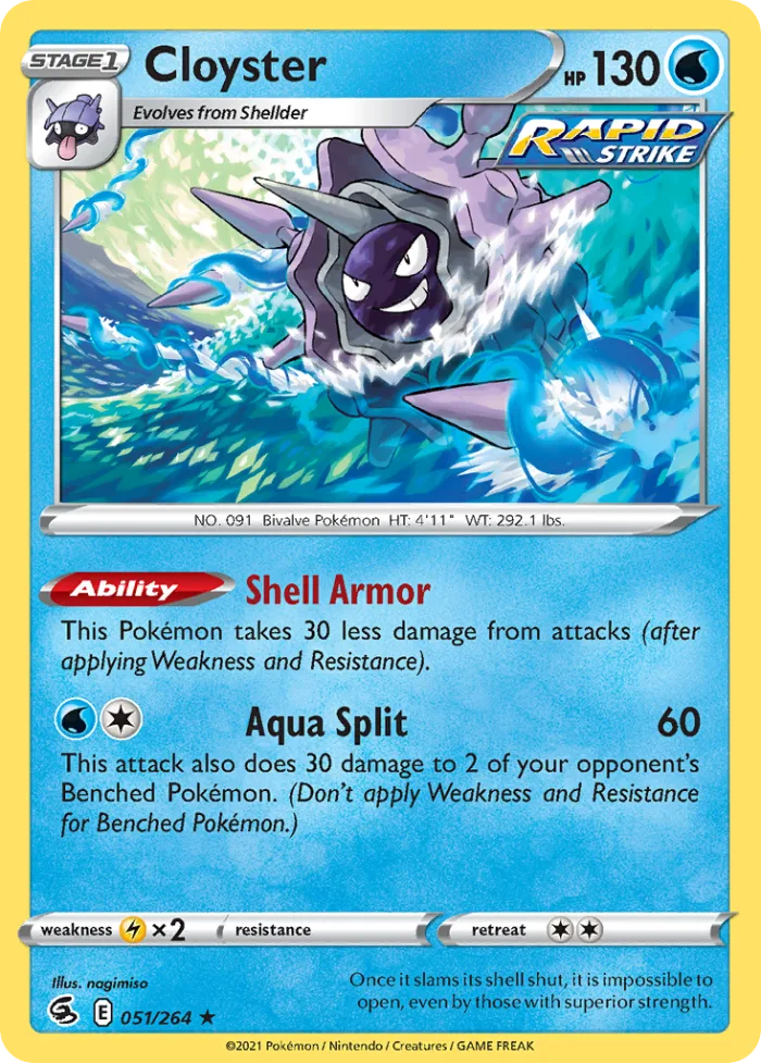 Cloyster #51 Fusion Strike Pokemon card