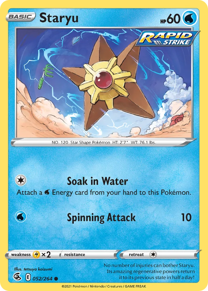Staryu #52 Fusion Strike Pokemon card