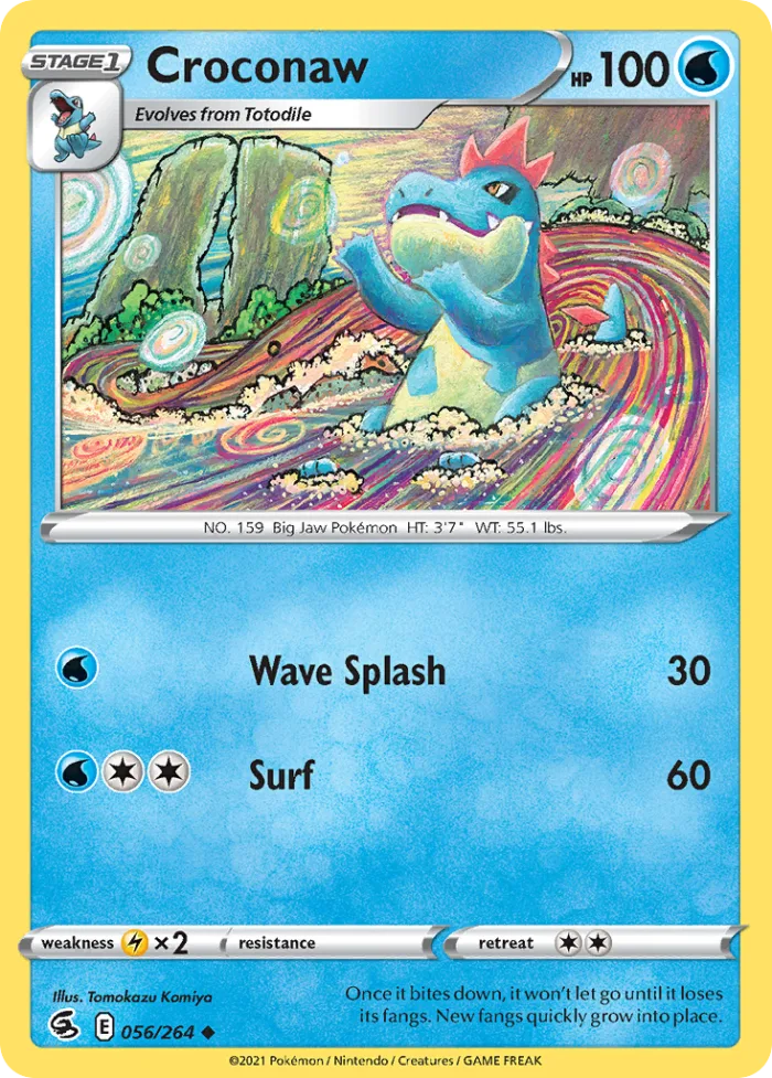 Croconaw #56 Fusion Strike Pokemon card