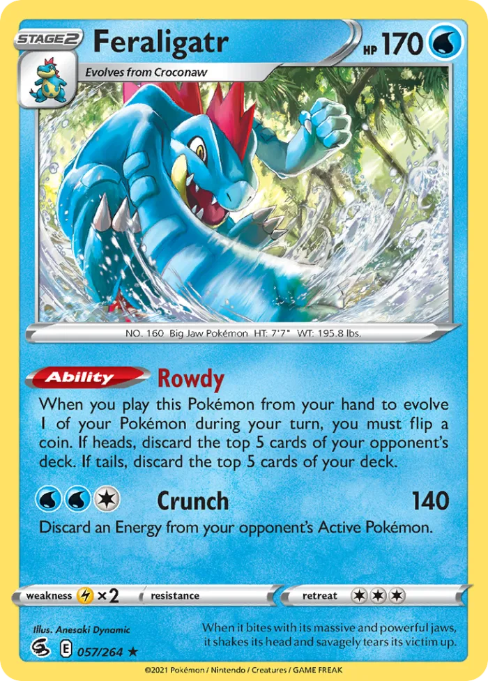 Feraligatr #57 Fusion Strike Pokemon card