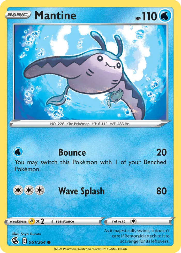 Mantine #61 Fusion Strike Pokemon card