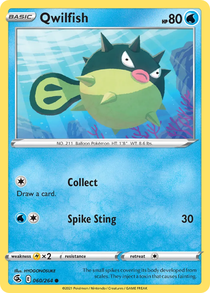 Qwilfish #60 Fusion Strike Pokemon card