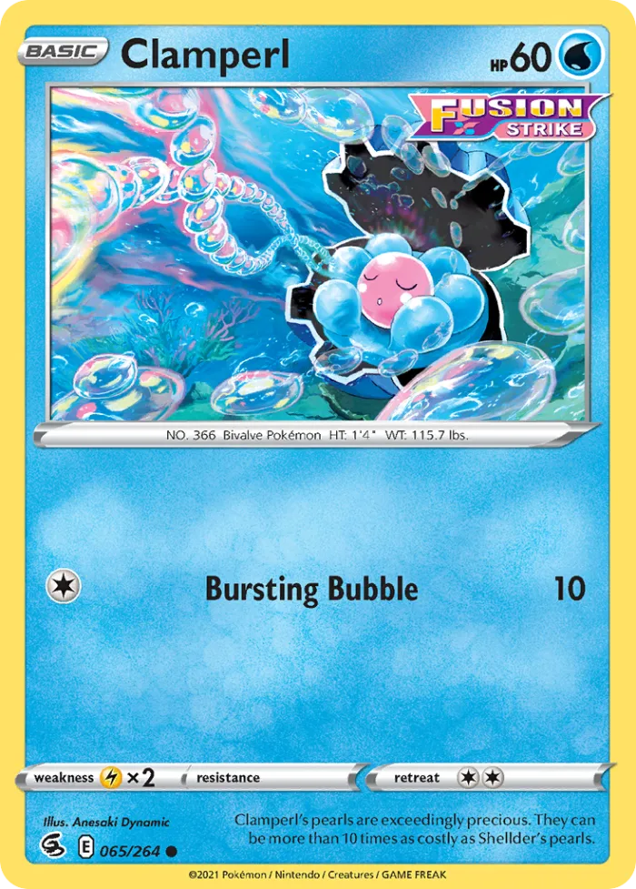 Clamperl #65 Fusion Strike Pokemon card