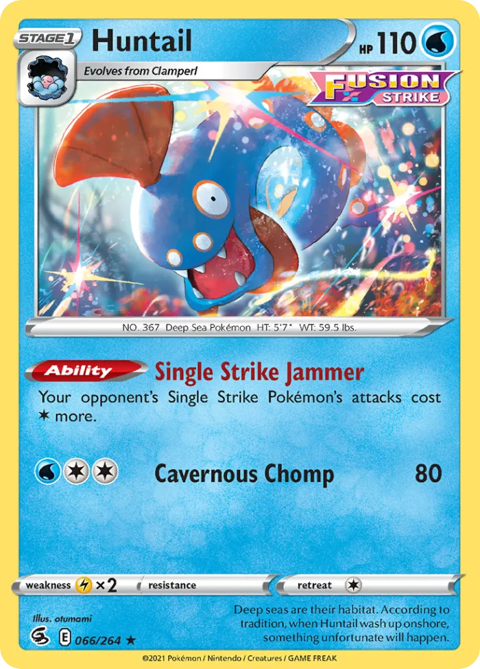 Huntail #66 Fusion Strike Pokemon card