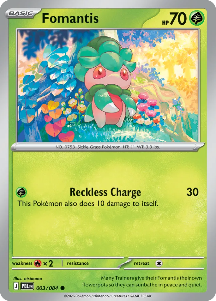 Fomantis #3 Pitch Black Pokemon card