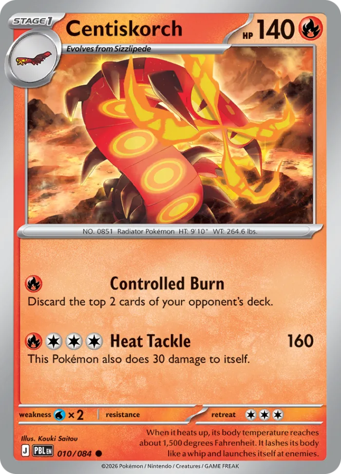 Centiskorch #10 Pitch Black Pokemon card