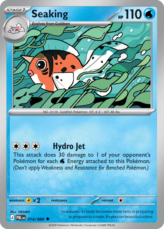 Seaking #14 Pitch Black Pokemon card