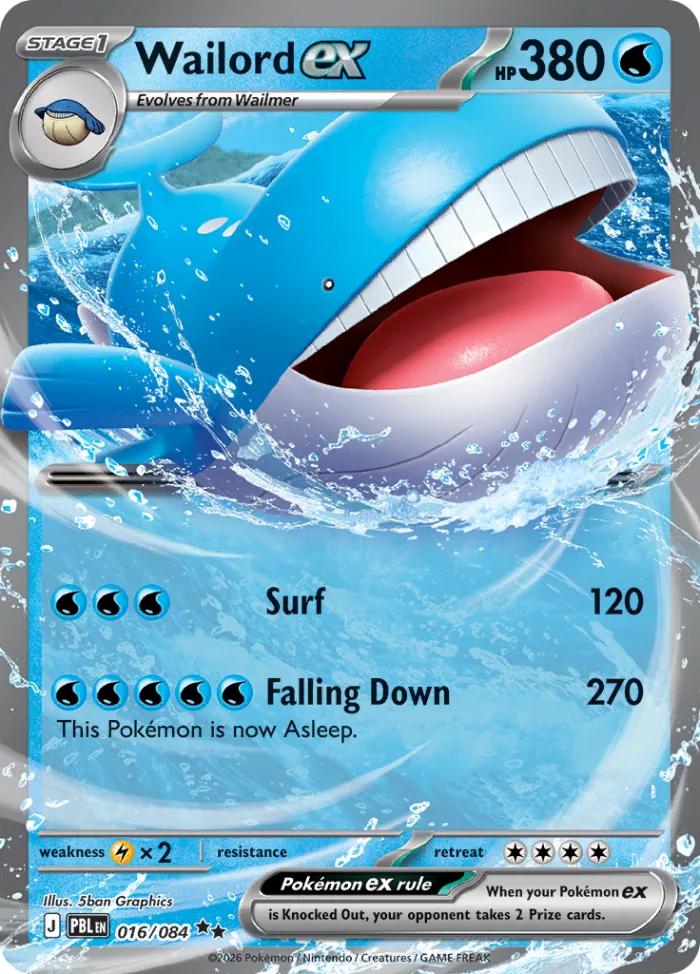 Wailord ex #16 Pitch Black Pokemon card