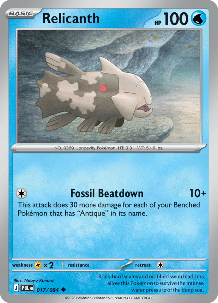 Relicanth #17 Pitch Black Pokemon card