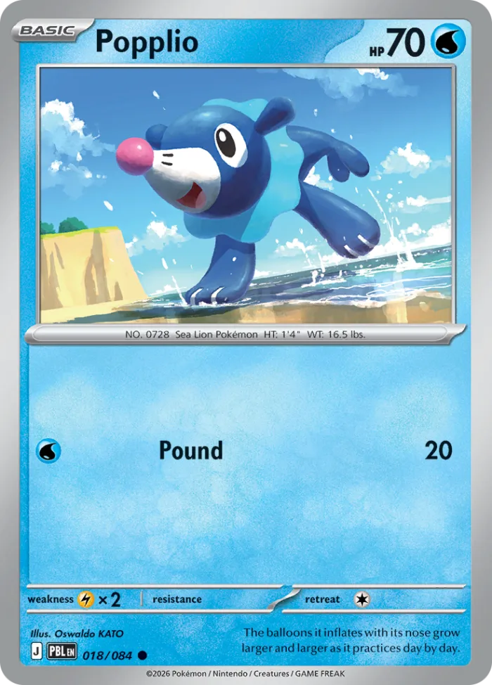 Popplio #18 Pitch Black Pokemon card