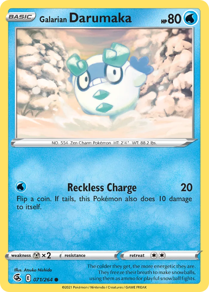 Galarian Darumaka #71 Fusion Strike Pokemon card