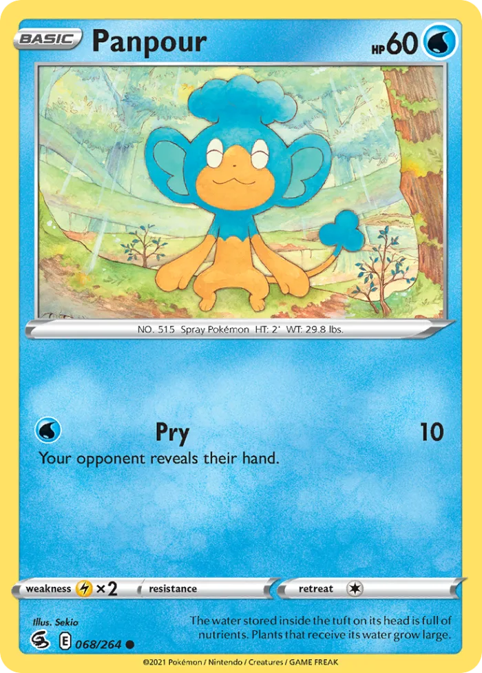 Panpour #68 Fusion Strike Pokemon card