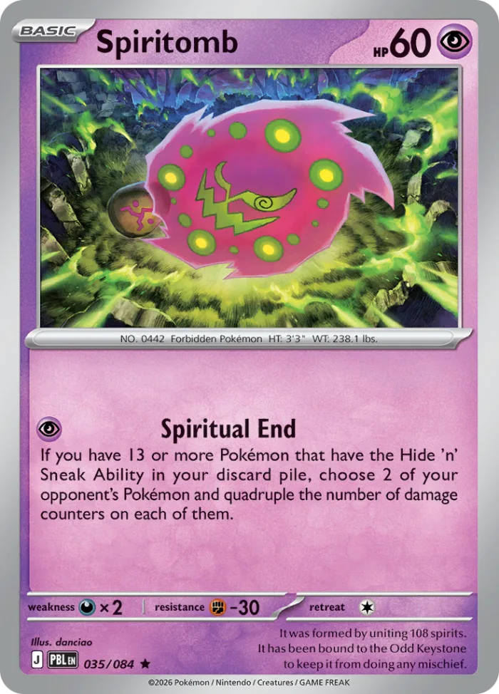 Spiritomb #35 Pitch Black Pokemon card