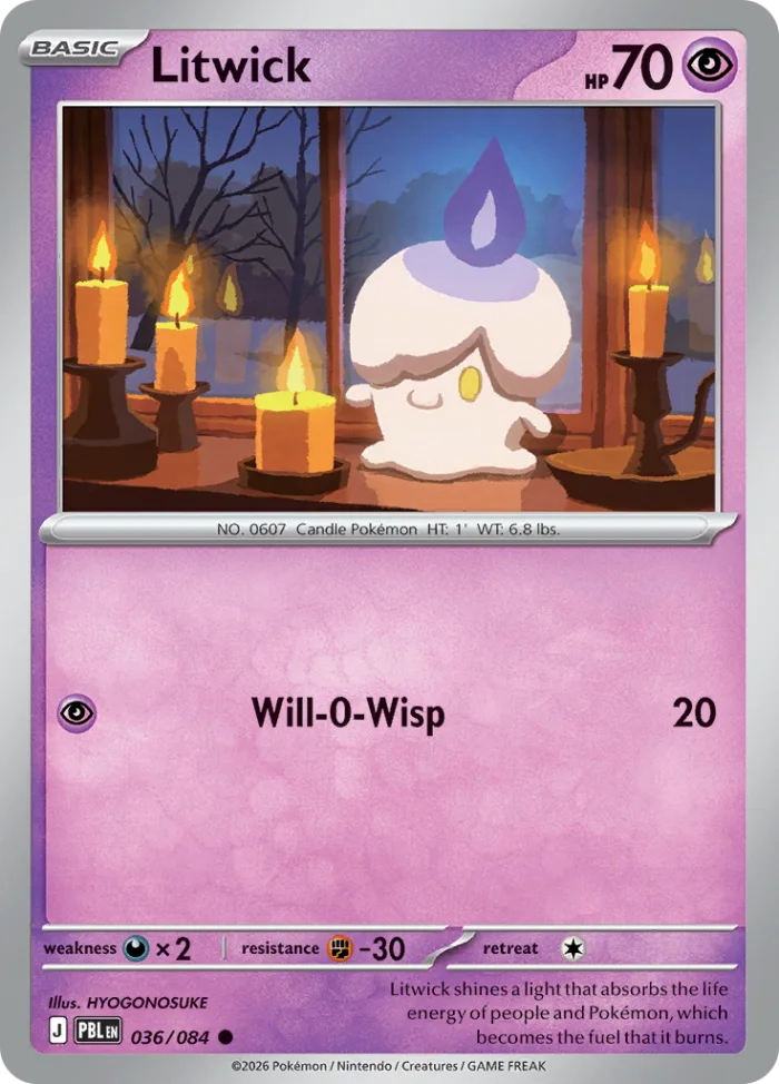 Litwick #36 Pitch Black Pokemon card