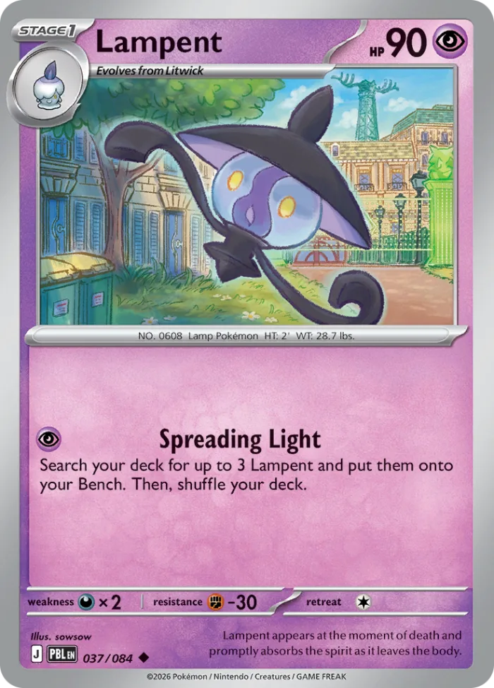 Lampent #37 Pitch Black Pokemon card
