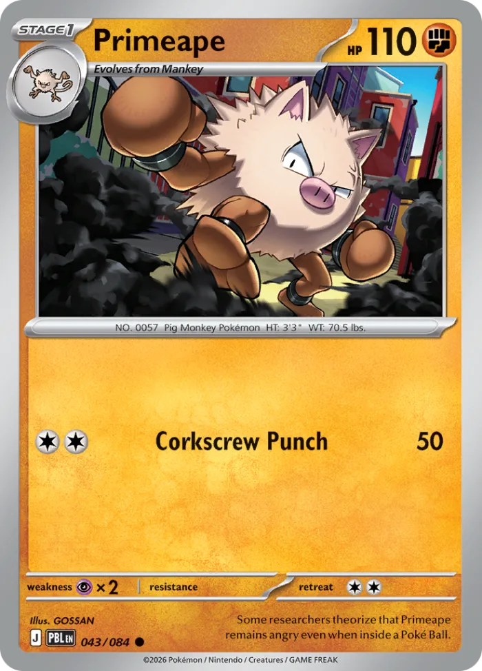 Primeape #43 Pitch Black Pokemon card