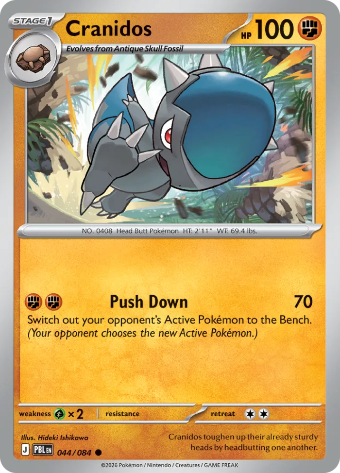 Cranidos #44 Pitch Black Pokemon card
