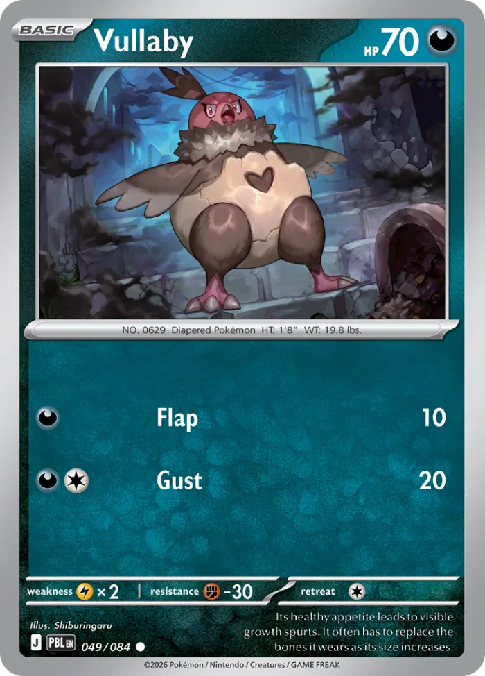 Vullaby #49 Pitch Black Pokemon card