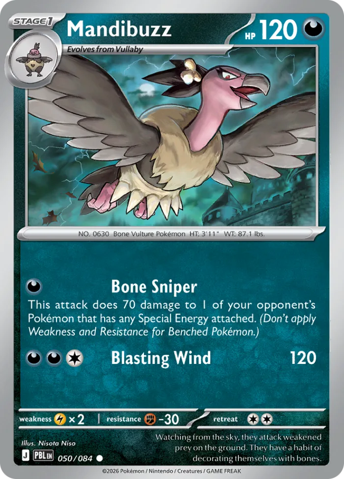 Mandibuzz #50 Pitch Black Pokemon card