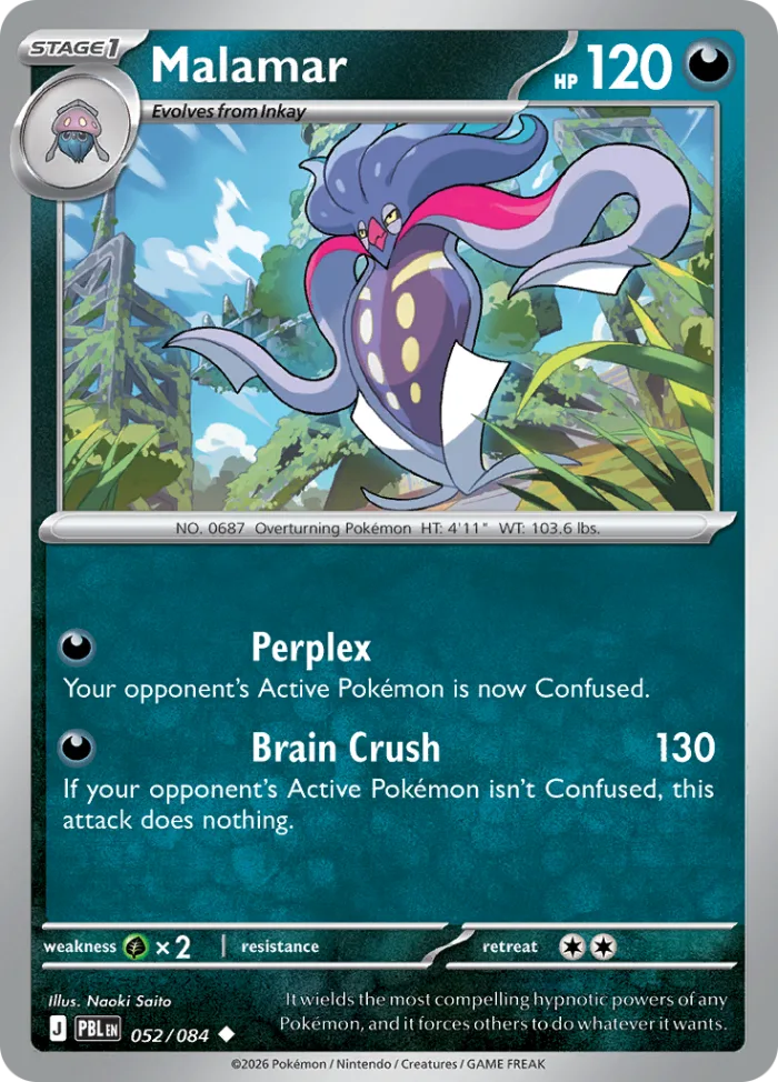 Malamar #52 Pitch Black Pokemon card