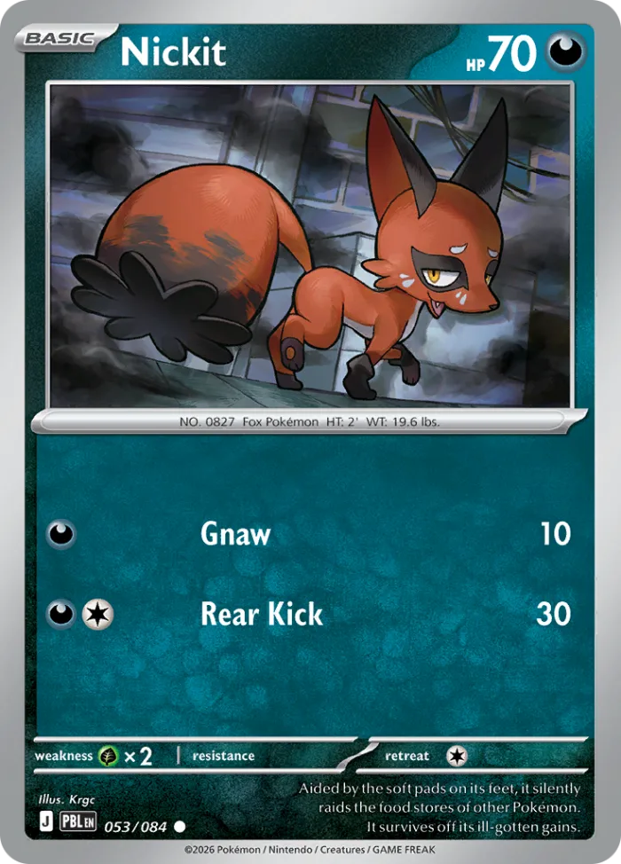 Nickit #53 Pitch Black Pokemon card