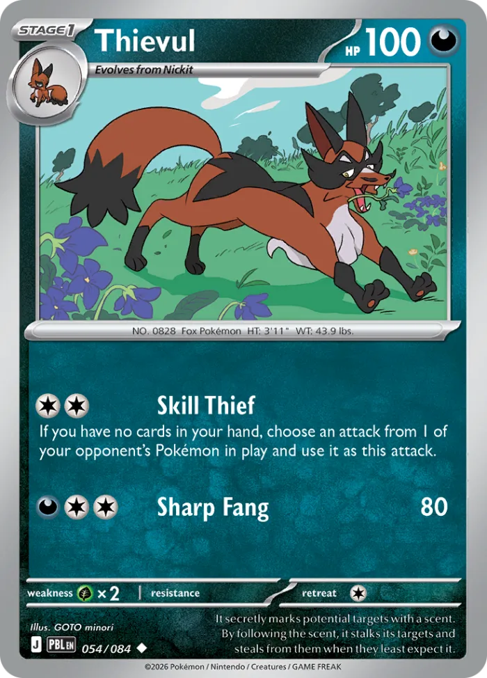Thievul #54 Pitch Black Pokemon card