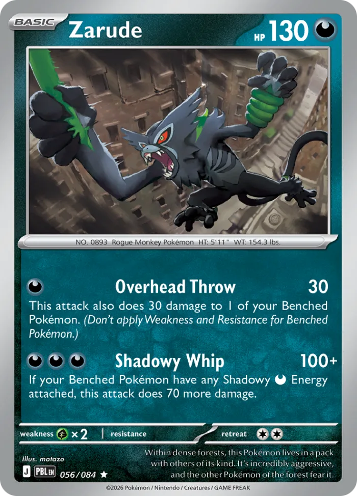 Zarude #56 Pitch Black Pokemon card