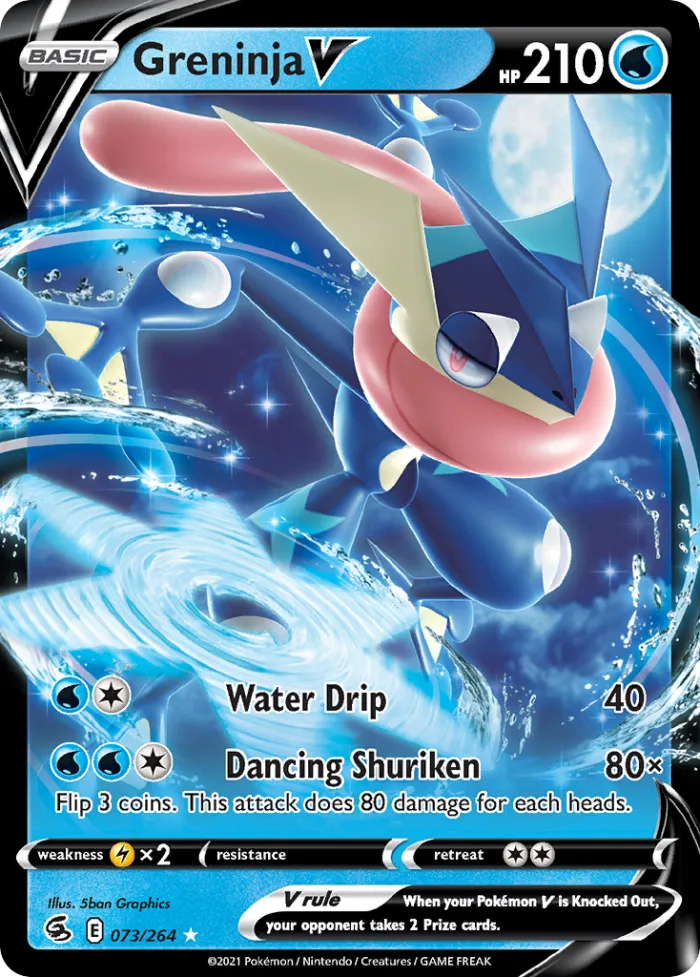 Greninja V #73 Fusion Strike Pokemon card