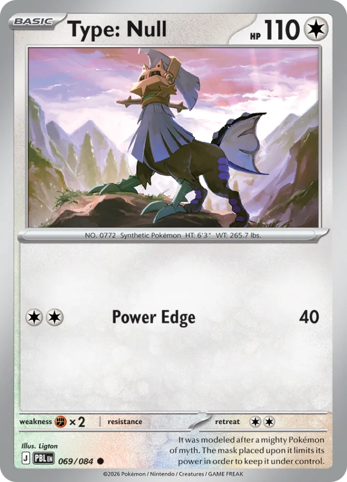 Type: Null #69 Pitch Black Pokemon card