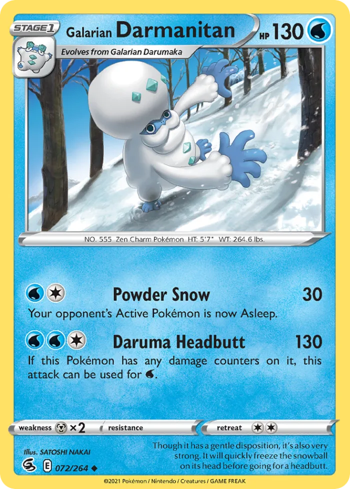 Galarian Darmanitan #72 Fusion Strike Pokemon card